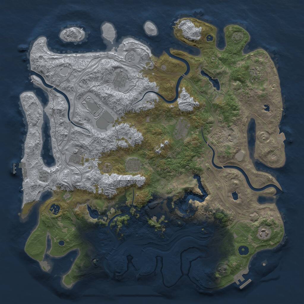 Rust Map: Procedural Map, Size: 4500, Seed: 1514447584, 16 Monuments