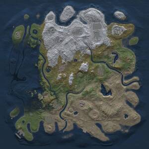 Thumbnail Rust Map: Procedural Map, Size: 4500, Seed: 1000435672, 16 Monuments