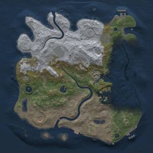 Thumbnail Rust Map: Procedural Map, Size: 3500, Seed: 1366303608, 15 Monuments