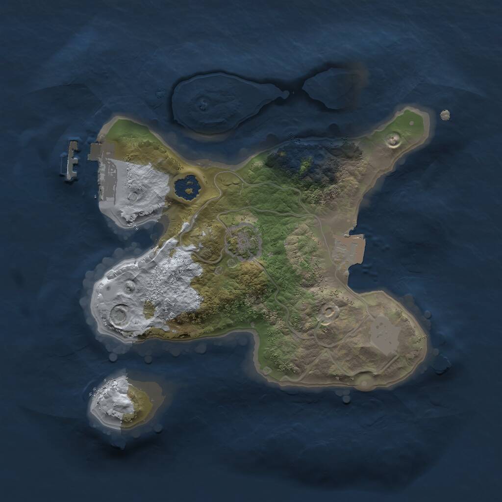 Rust Map: Procedural Map, Size: 2000, Seed: 2114233766, 3 Monuments