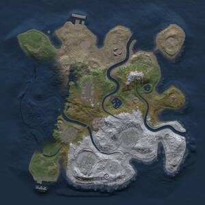 Thumbnail Rust Map: Procedural Map, Size: 3000, Seed: 2105026162, 13 Monuments
