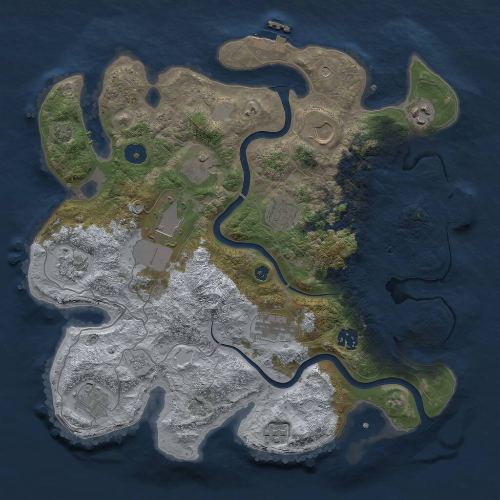 Rust Map: Procedural Map, Size: 3500, Seed: 1635473222, 16 Monuments