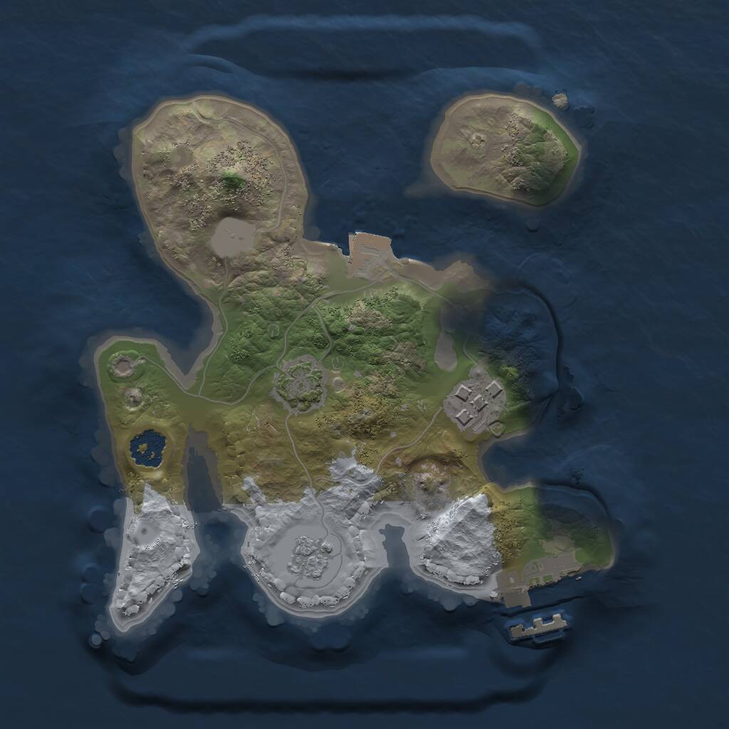 Rust Map: Procedural Map, Size: 2000, Seed: 1183125121, 5 Monuments