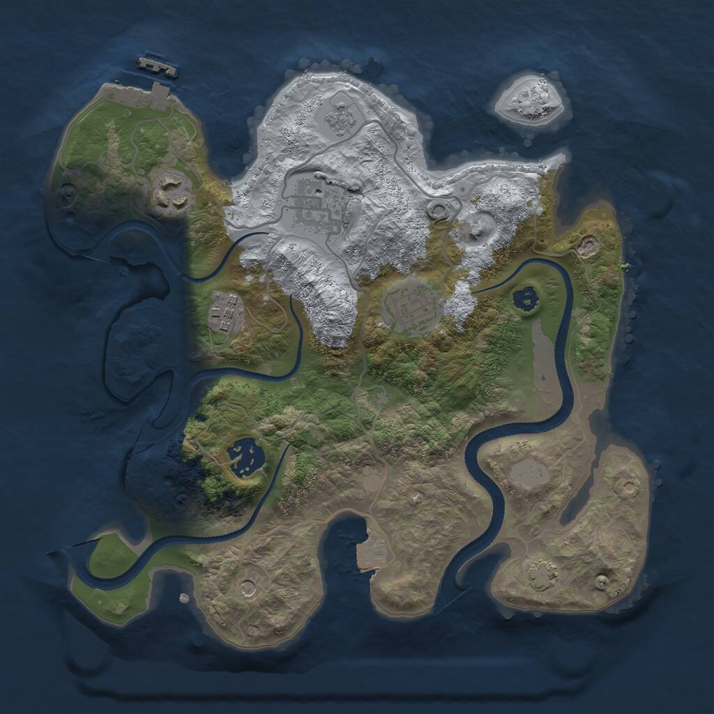 Rust Map: Procedural Map, Size: 2870, Seed: 1, 10 Monuments