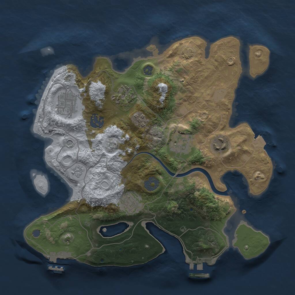 Rust Map: Procedural Map, Size: 3000, Seed: 534737705, 13 Monuments
