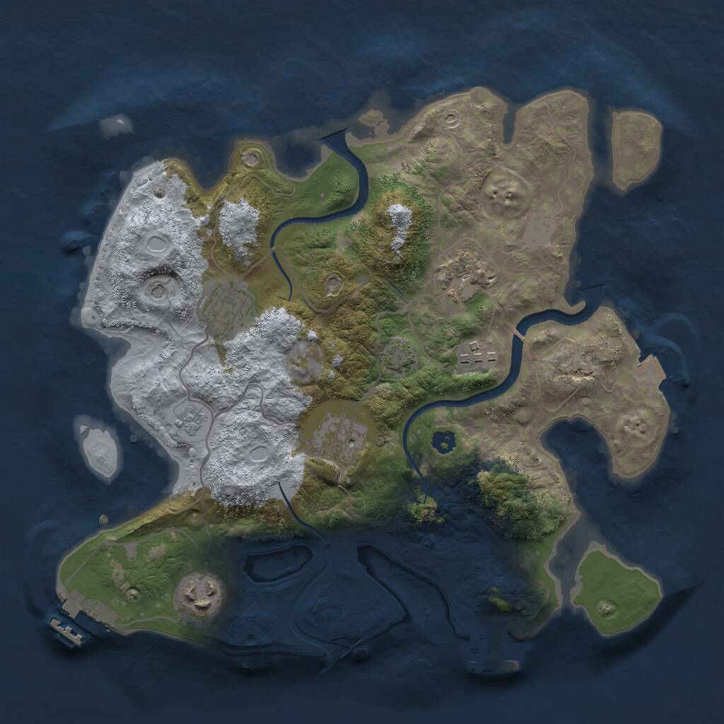Rust Map: Procedural Map, Size: 3000, Seed: 534737705, 11 Monuments