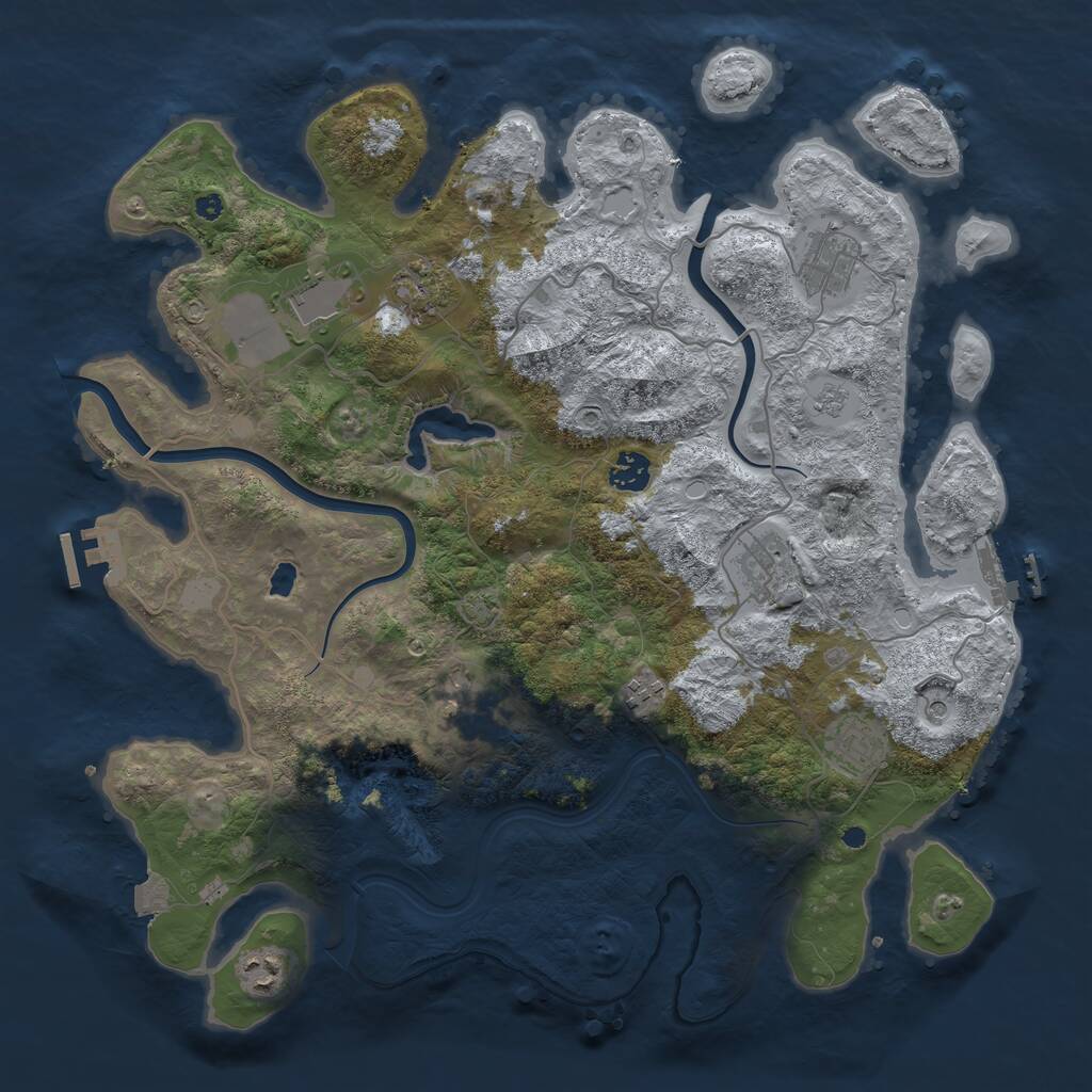 Rust Map: Procedural Map, Size: 4000, Seed: 172210, 15 Monuments