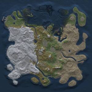 Thumbnail Rust Map: Procedural Map, Size: 4250, Seed: 2139119208, 16 Monuments
