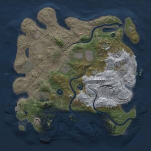Thumbnail Rust Map: Procedural Map, Size: 3750, Seed: 702480839, 17 Monuments