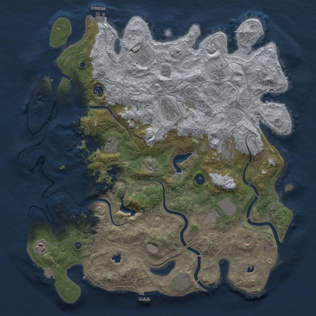 Rust Map: Procedural Map, Size: 4500, Seed: 428433202, 17 Monuments