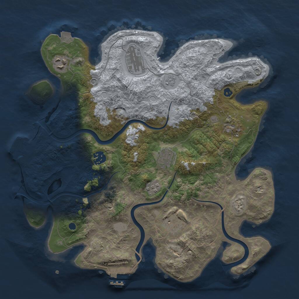 Rust Map: Procedural Map, Size: 3400, Seed: 202604032, 13 Monuments