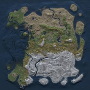 Thumbnail Rust Map: Procedural Map, Size: 4800, Seed: 1355366951, 17 Monuments