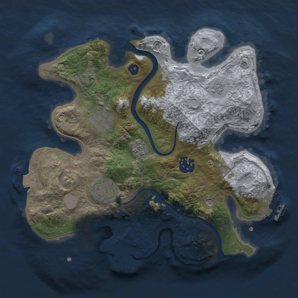 Rust Map: Procedural Map, Size: 2750, Seed: 43525252, 10 Monuments