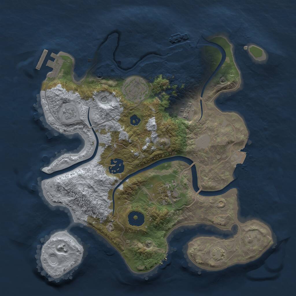 Rust Map: Procedural Map, Size: 2800, Seed: 123654, 10 Monuments