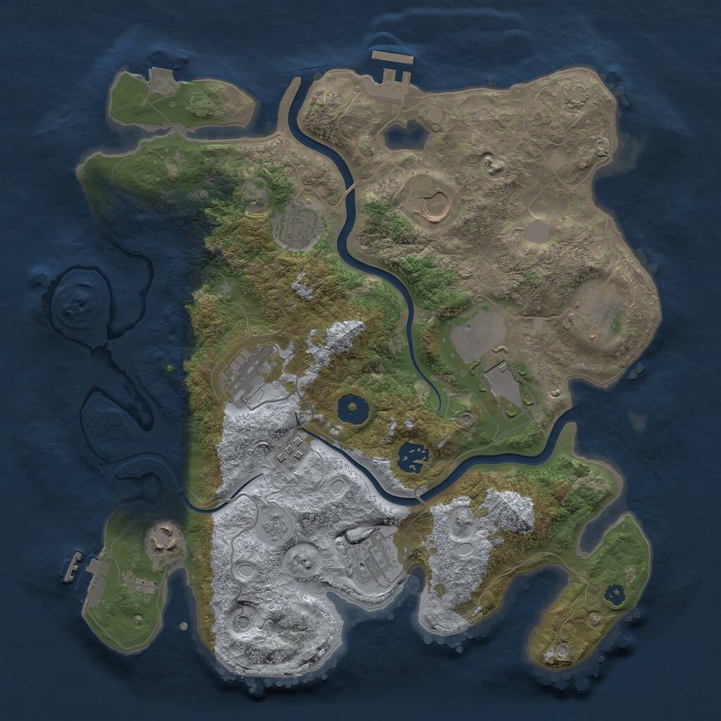 Rust Map: Procedural Map, Size: 3500, Seed: 8404, 15 Monuments