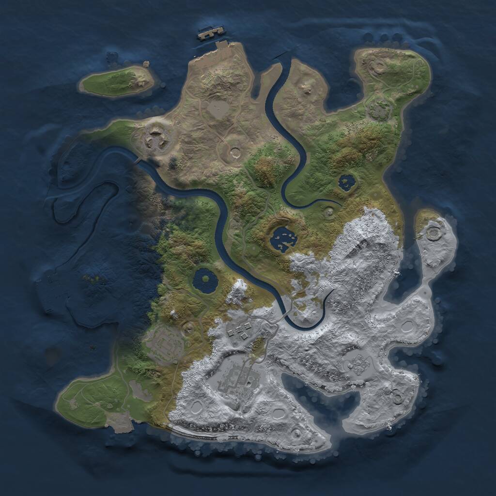 Rust Map: Procedural Map, Size: 3000, Seed: 35991484, 11 Monuments