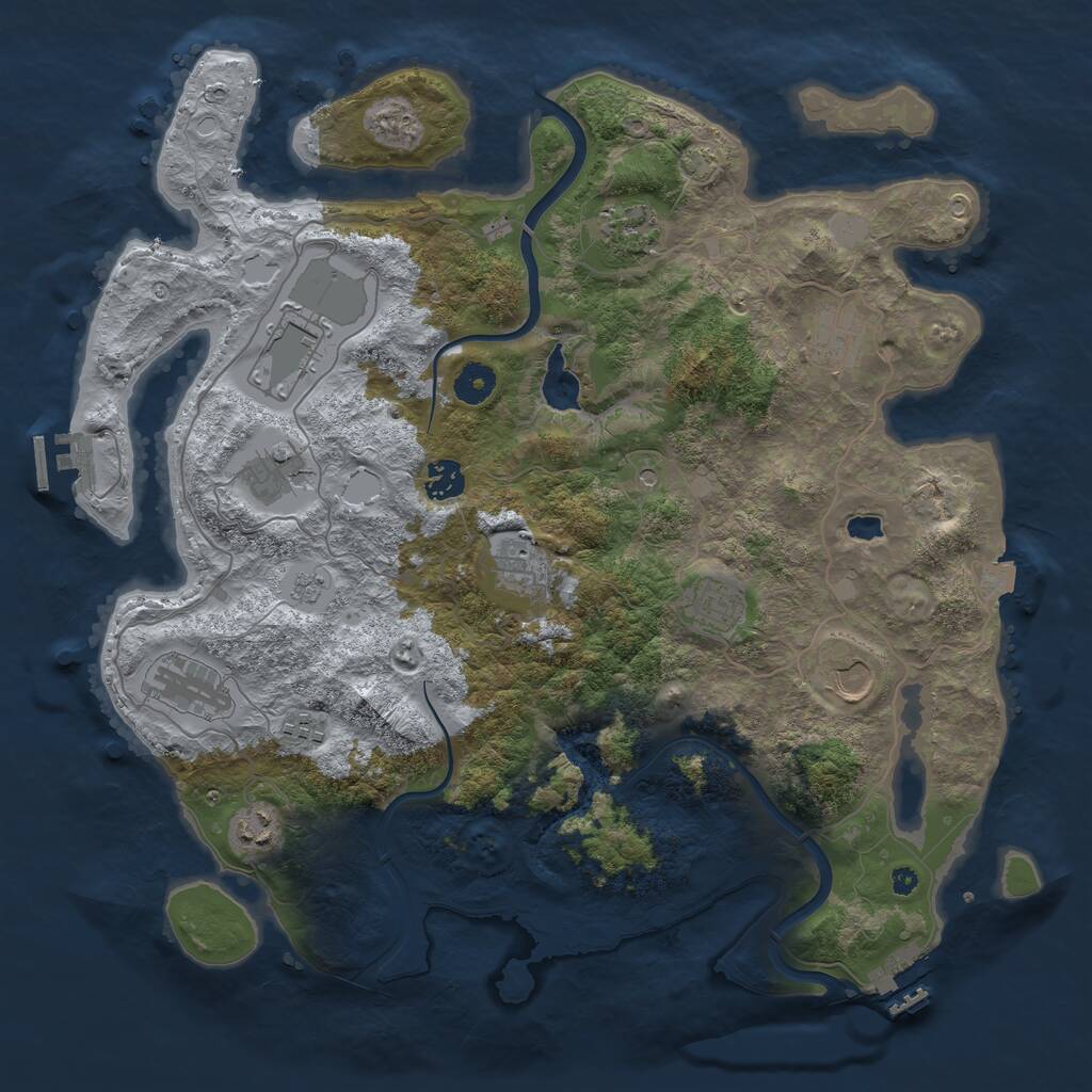 Rust Map: Procedural Map, Size: 4000, Seed: 1520517358, 17 Monuments