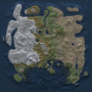 Thumbnail Rust Map: Procedural Map, Size: 4000, Seed: 1520517358, 17 Monuments
