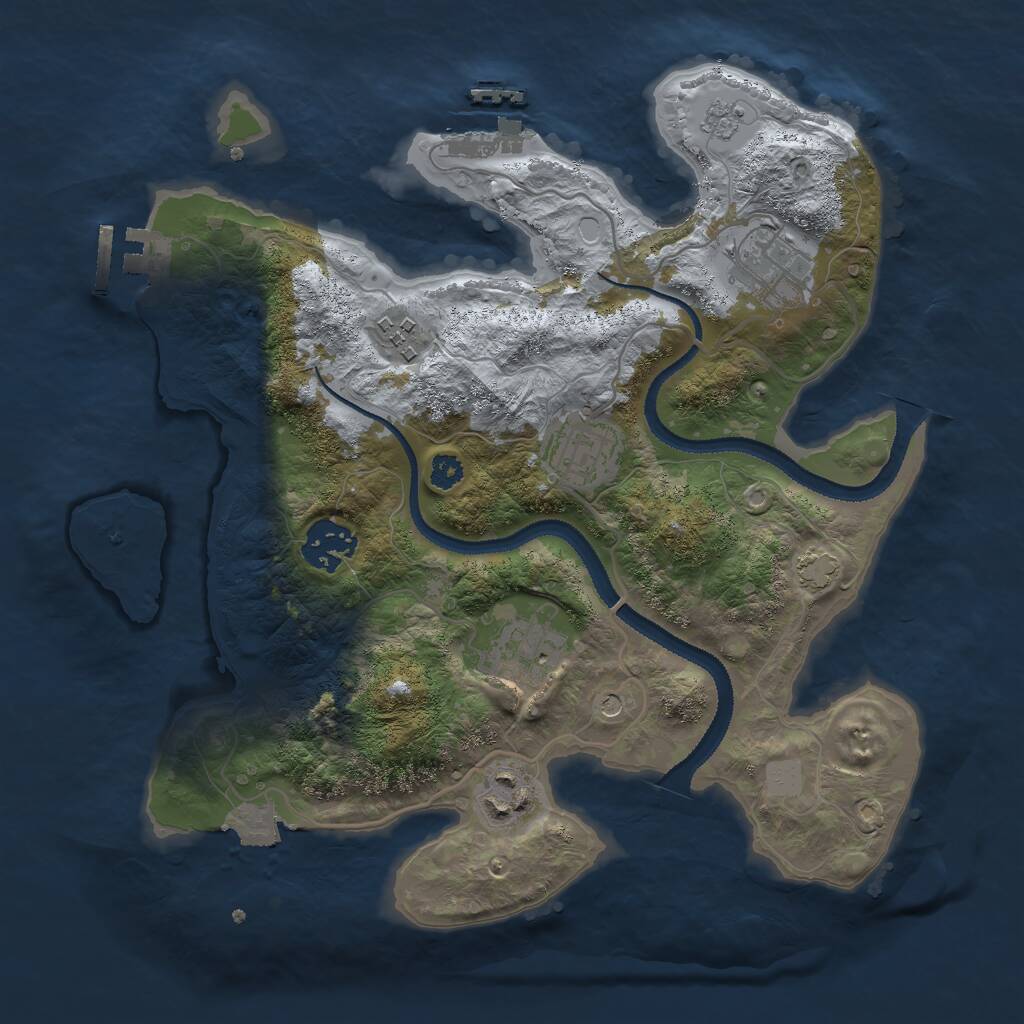 Rust Map: Procedural Map, Size: 3000, Seed: 378024540, 12 Monuments