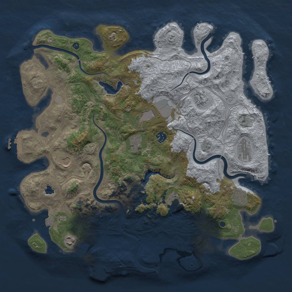 Rust Map: Procedural Map, Size: 4250, Seed: 385397248, 16 Monuments