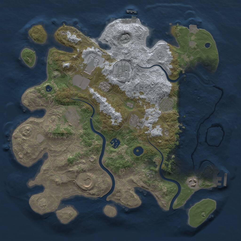 Rust Map: Procedural Map, Size: 3750, Seed: 2411156, 15 Monuments