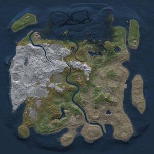 Thumbnail Rust Map: Procedural Map, Size: 4000, Seed: 483485557, 14 Monuments