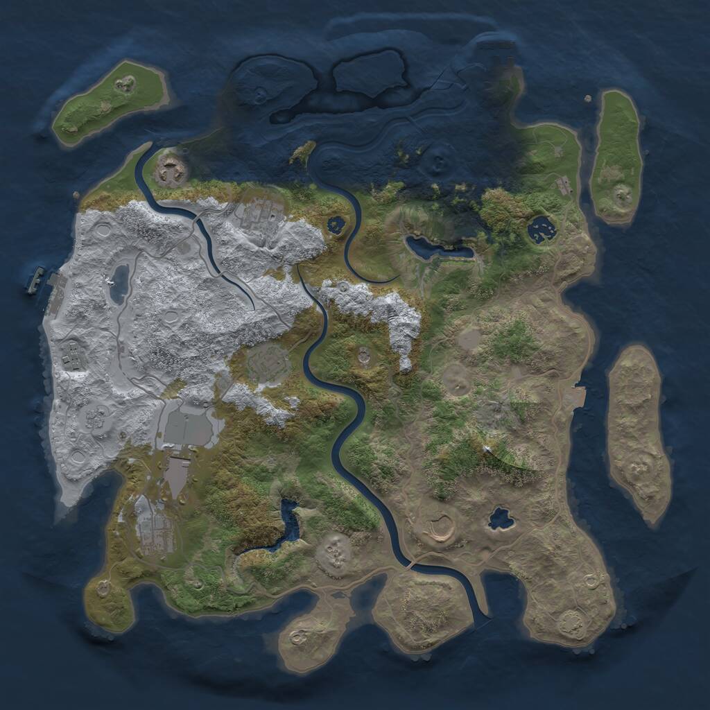 Rust Map: Procedural Map, Size: 4000, Seed: 483485557, 14 Monuments