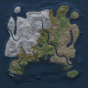 Thumbnail Rust Map: Procedural Map, Size: 3500, Seed: 52487889, 14 Monuments