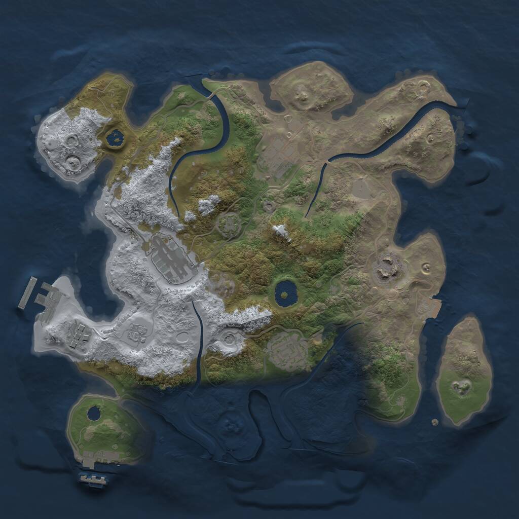 Rust Map: Procedural Map, Size: 3100, Seed: 50001, 11 Monuments
