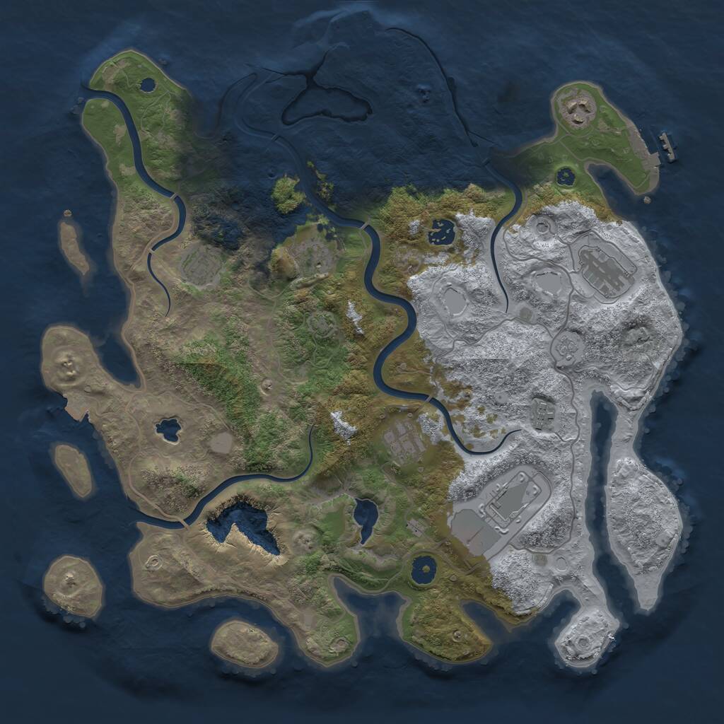 Rust Map: Procedural Map, Size: 4000, Seed: 922210132, 14 Monuments