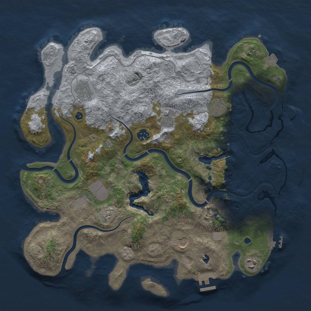 Rust Map: Procedural Map, Size: 4000, Seed: 2080126733, 14 Monuments