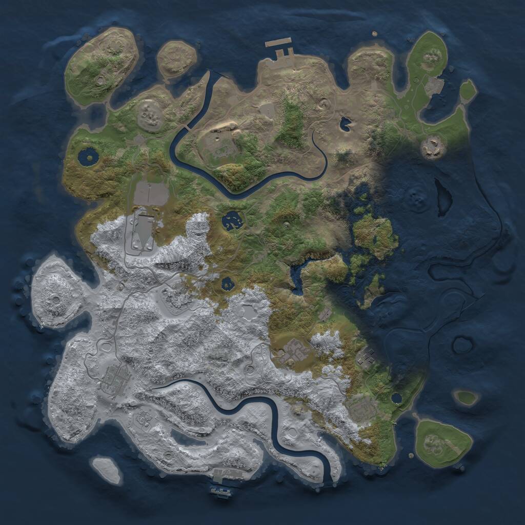 Rust Map: Procedural Map, Size: 4000, Seed: 1398054145, 15 Monuments