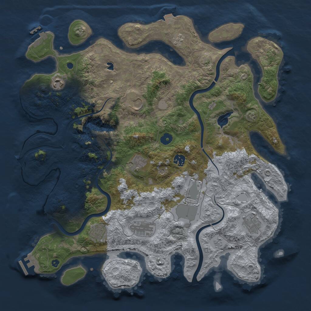 Rust Map: Procedural Map, Size: 4000, Seed: 699421852, 15 Monuments
