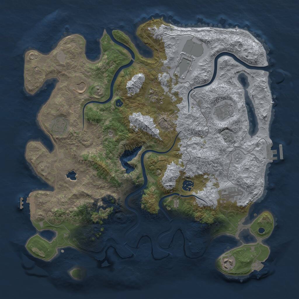 Rust Map: Procedural Map, Size: 4000, Seed: 1846233394, 15 Monuments