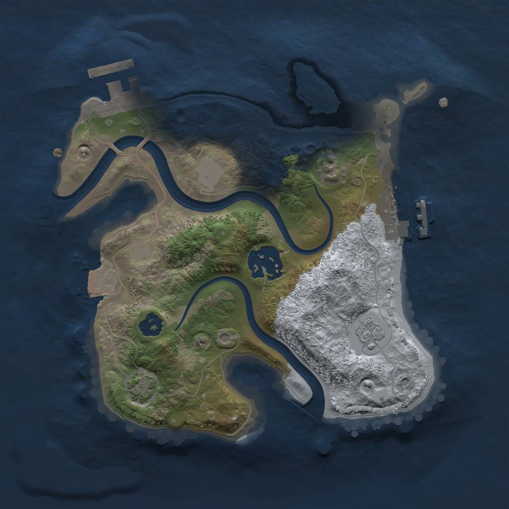 Rust Map: Procedural Map, Size: 2200, Seed: 1539656085, 6 Monuments