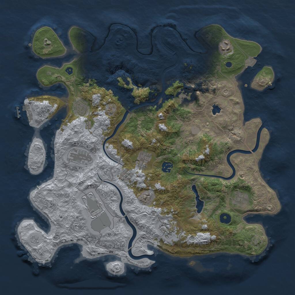 Rust Map: Procedural Map, Size: 4000, Seed: 901309143, 15 Monuments