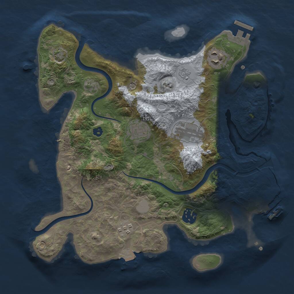 Rust Map: Procedural Map, Size: 3000, Seed: 847261903, 11 Monuments