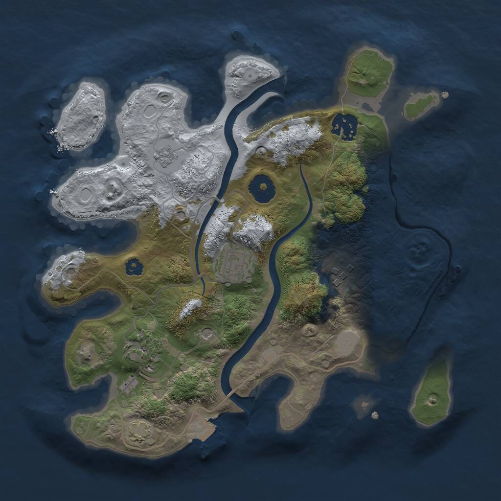 Rust Map: Procedural Map, Size: 2800, Seed: 614039092, 8 Monuments