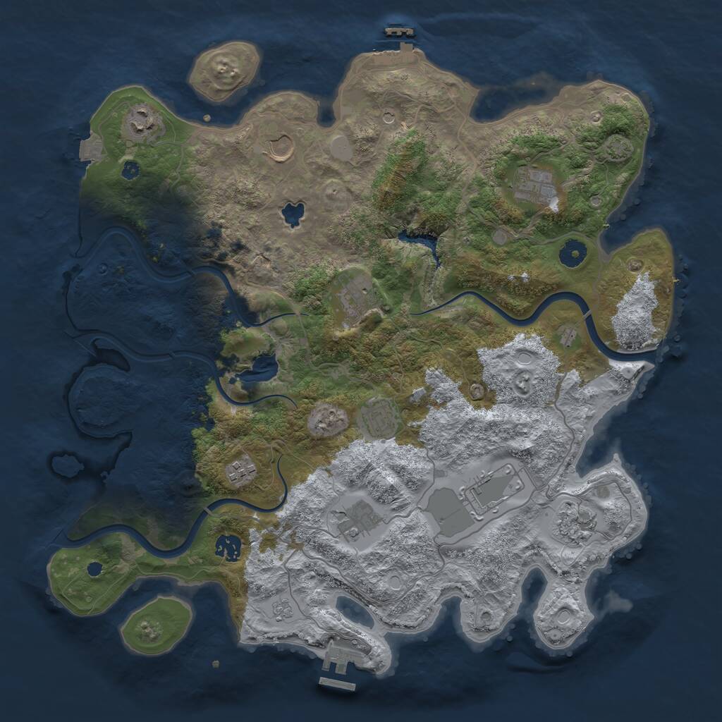 Rust Map: Procedural Map, Size: 4000, Seed: 1306183040, 16 Monuments