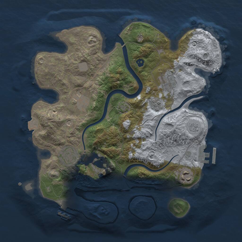 Rust Map: Procedural Map, Size: 3000, Seed: 592056457, 12 Monuments
