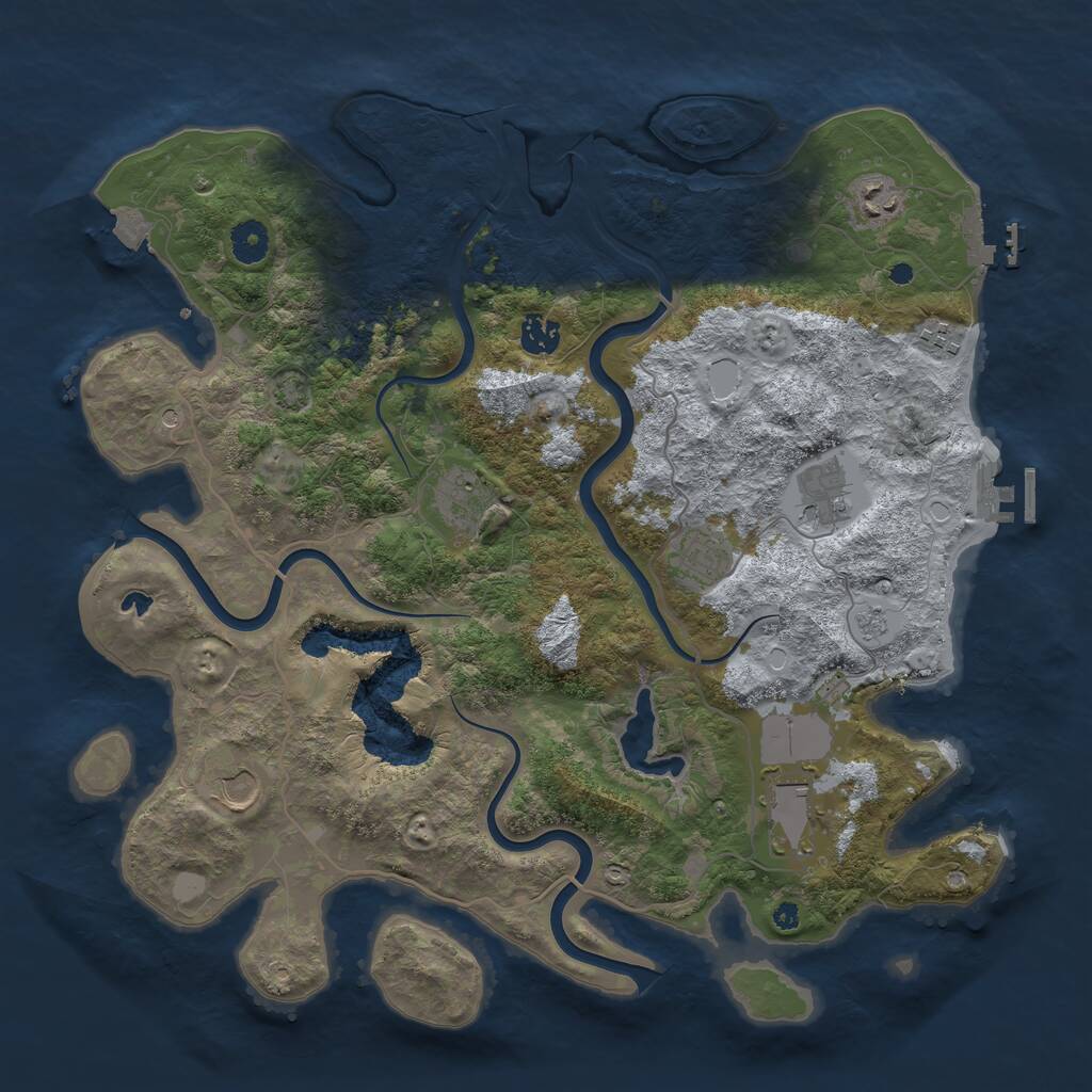 Rust Map: Procedural Map, Size: 4000, Seed: 2114310109, 14 Monuments