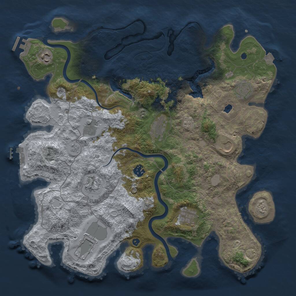 Rust Map: Procedural Map, Size: 4000, Seed: 1882996774, 16 Monuments
