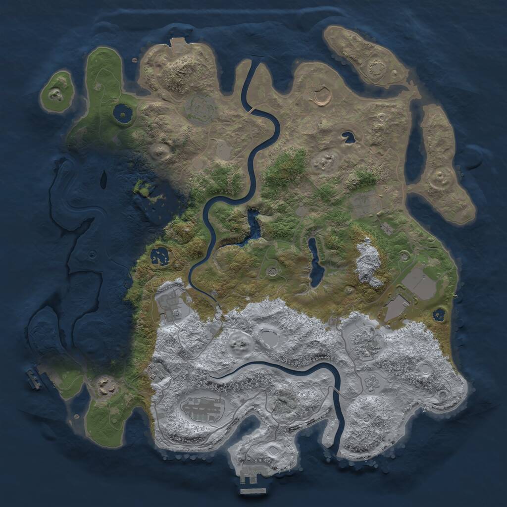 Rust Map: Procedural Map, Size: 4000, Seed: 1481304942, 17 Monuments