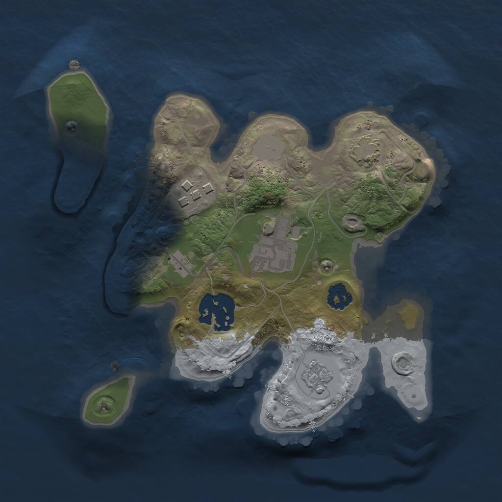 Rust Map: Procedural Map, Size: 2000, Seed: 2098804643, 6 Monuments