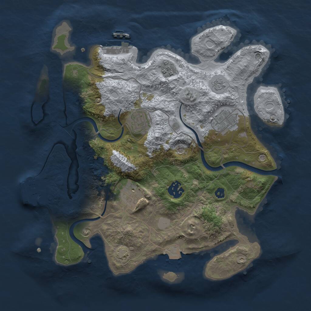 Rust Map: Procedural Map, Size: 3000, Seed: 303058595, 11 Monuments
