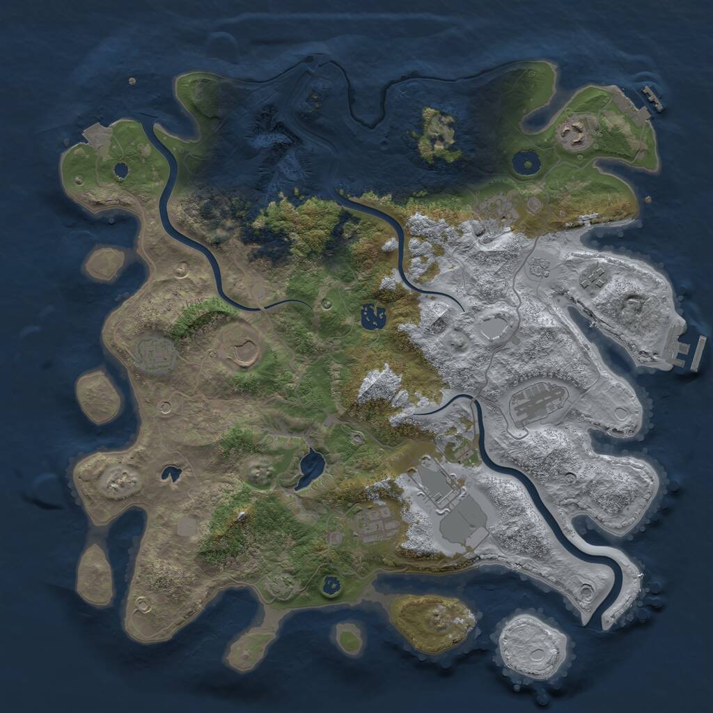 Rust Map: Procedural Map, Size: 4000, Seed: 1565097823, 15 Monuments