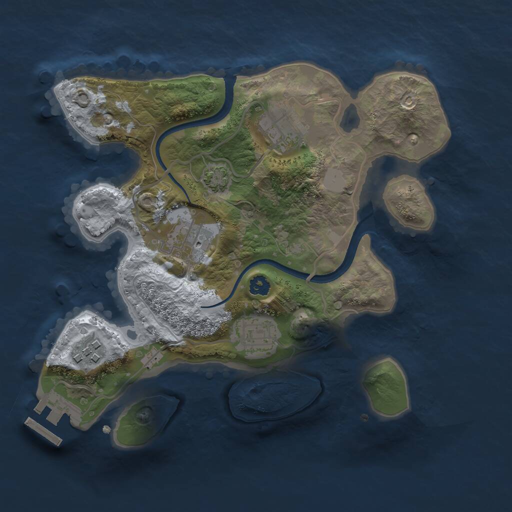 Rust Map: Procedural Map, Size: 2500, Seed: 348480667, 7 Monuments