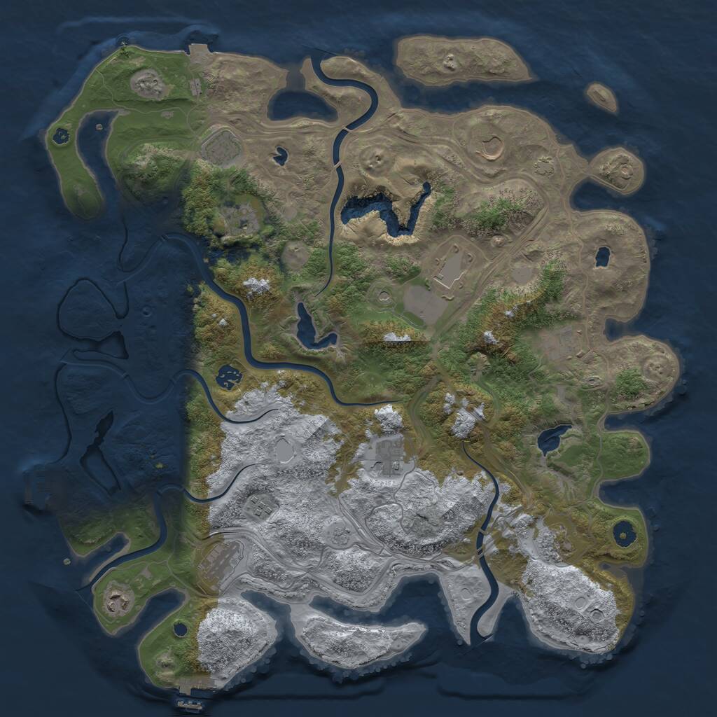 Rust Map: Procedural Map, Size: 4500, Seed: 53971048, 17 Monuments
