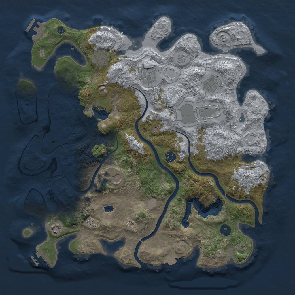 Rust Map: Procedural Map, Size: 4000, Seed: 104747978, 14 Monuments