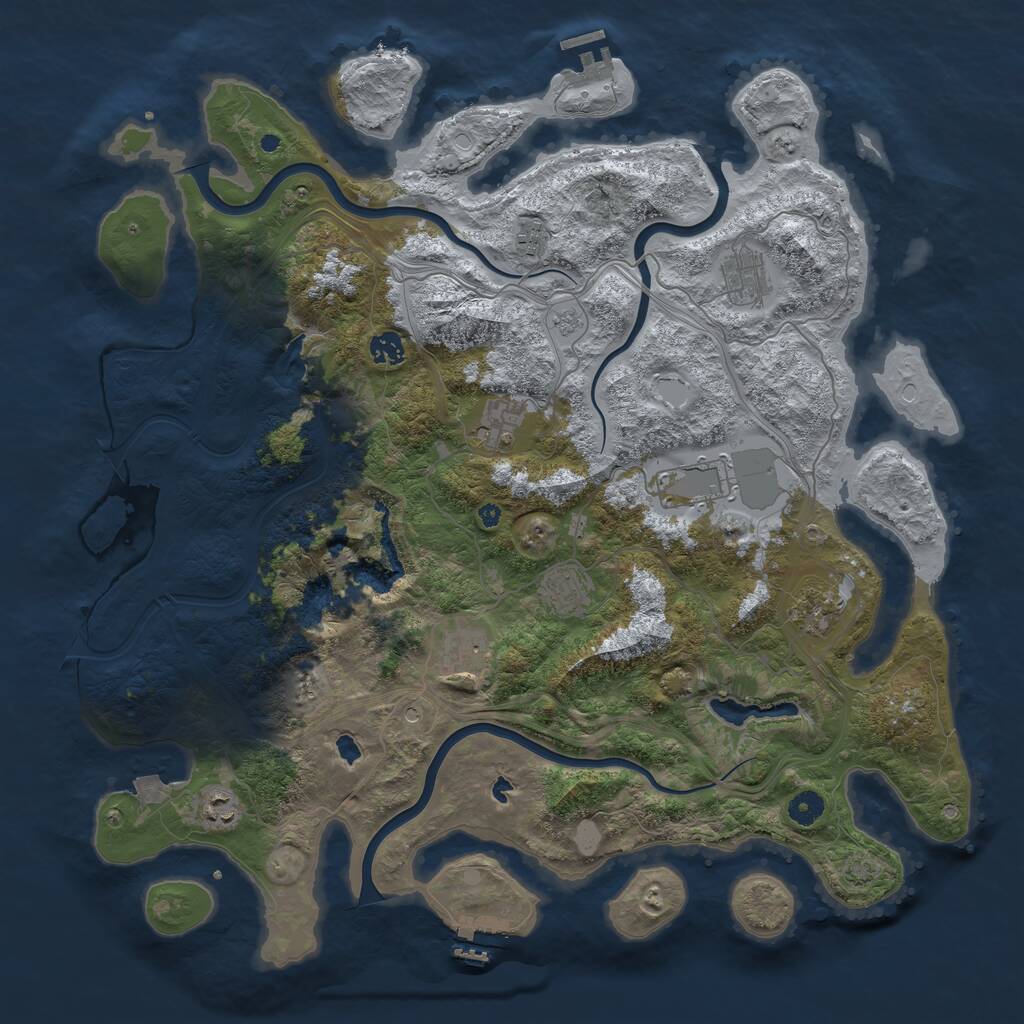 Rust Map: Procedural Map, Size: 4500, Seed: 1536814774, 15 Monuments